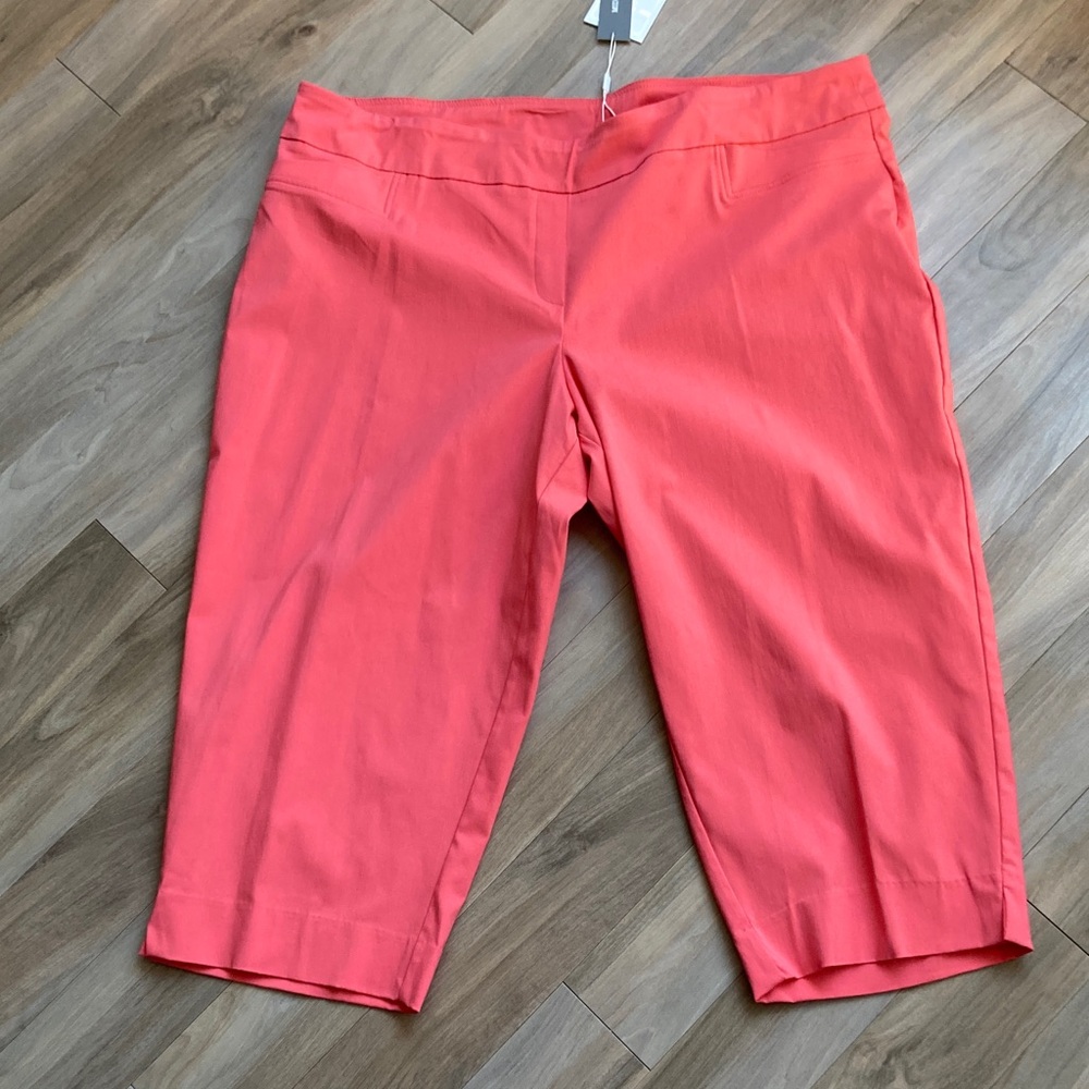 Zac & Rachel Mid-Rise Wide Crop Pant with stretch sugar coral 24W - Picture 4 of 17